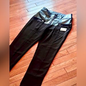 Black highwaisted faux leather skinny suit pencil pants size M